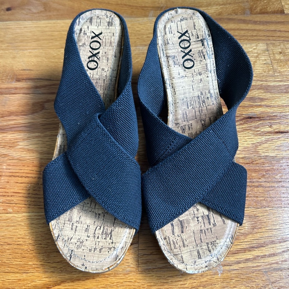 XOXO Navy Blue and Cork Women's Sandals